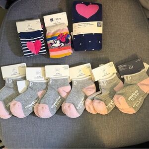 Lot of 9 baby gap socks/tights for 12-24 months NEW